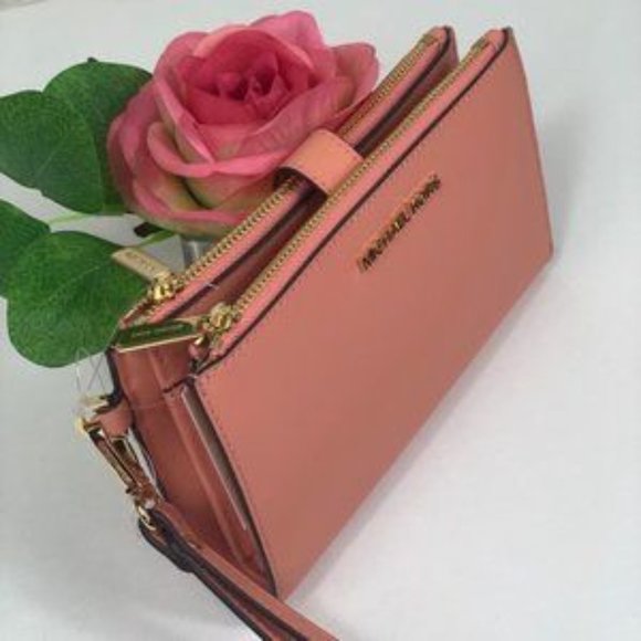 ❤️Michael Kors DoubleZip Wallet Wristlet Peach - Picture 2 of 7